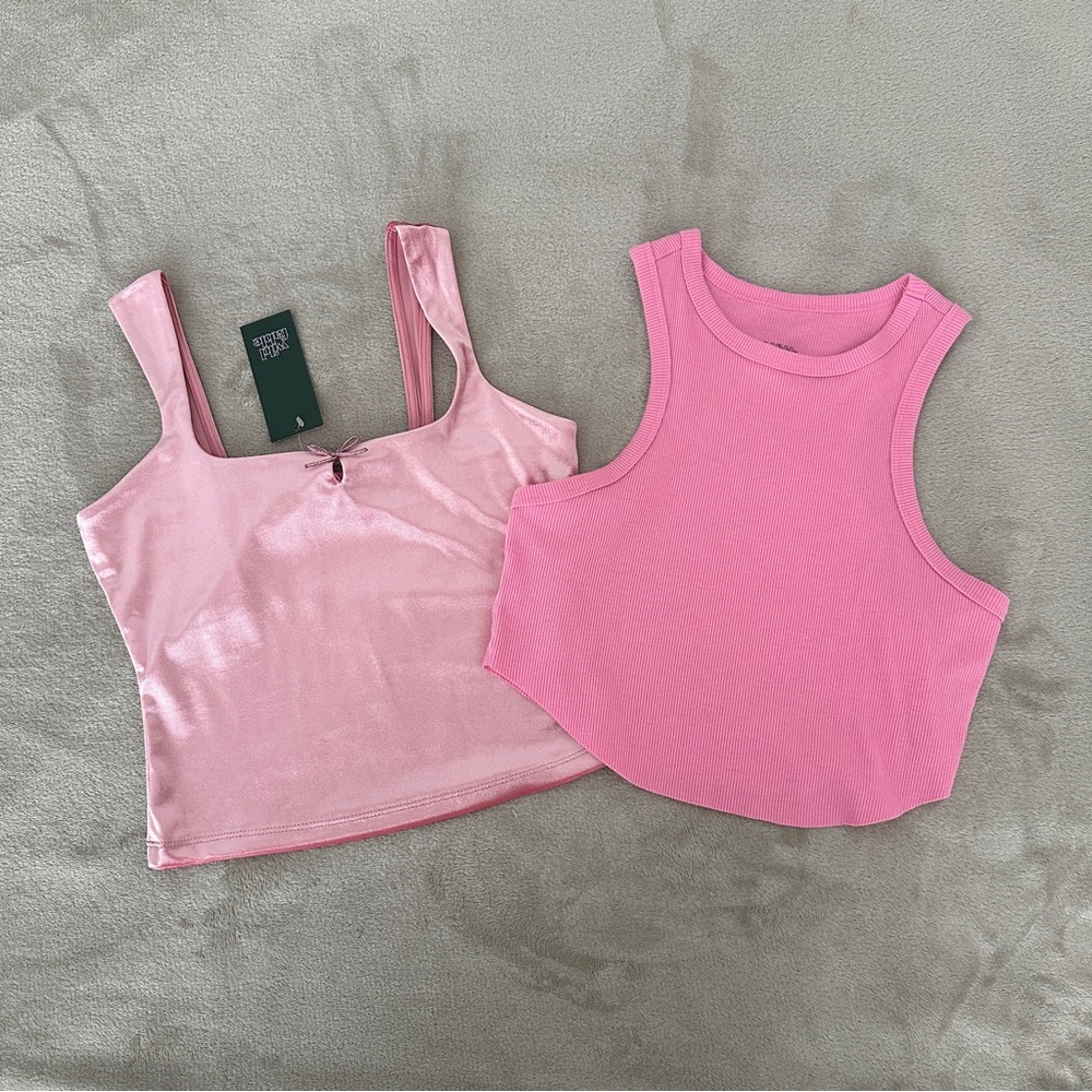 Wild Fable Pink Crop Tank Top Bundle Set of 2